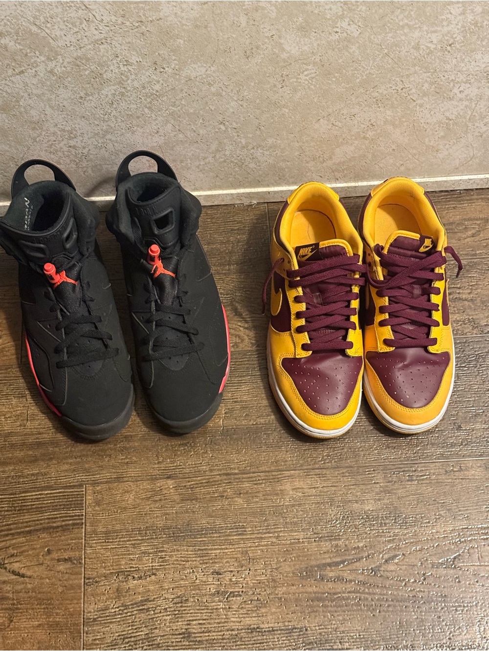 Nike Low Top Sneakers in Yellow & Burbundy, Nike Jordan infrared 6